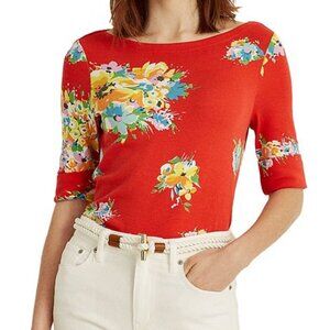 LAUREN Ralph Lauren boatneck Floral Top